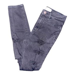 Hollister High-Rise Women’s Junior’s Designer Black Distressed Leggings Jeans Sk